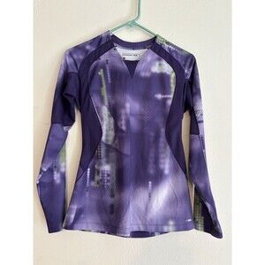 SALOMON Small Women Long Sleeve Performance Shirt Athletic Running Top Purple